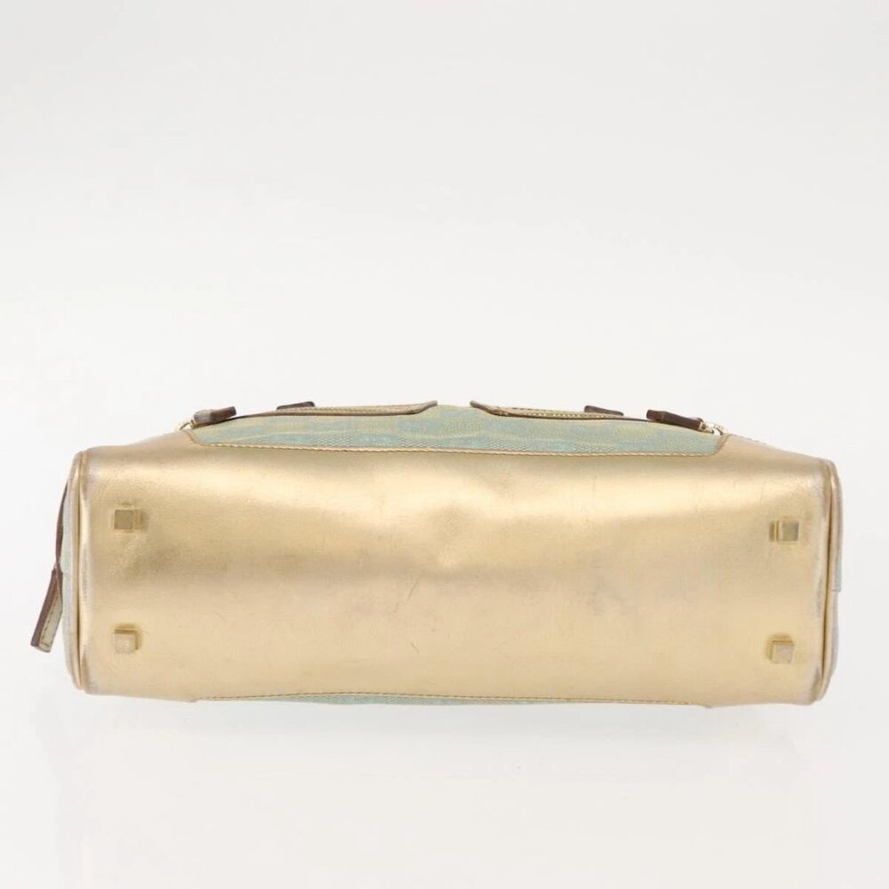 GUCCI GG Canvas Hand Bag Peppermint Gold 000 0852 Auth 146975 - Picture 7 of 16
